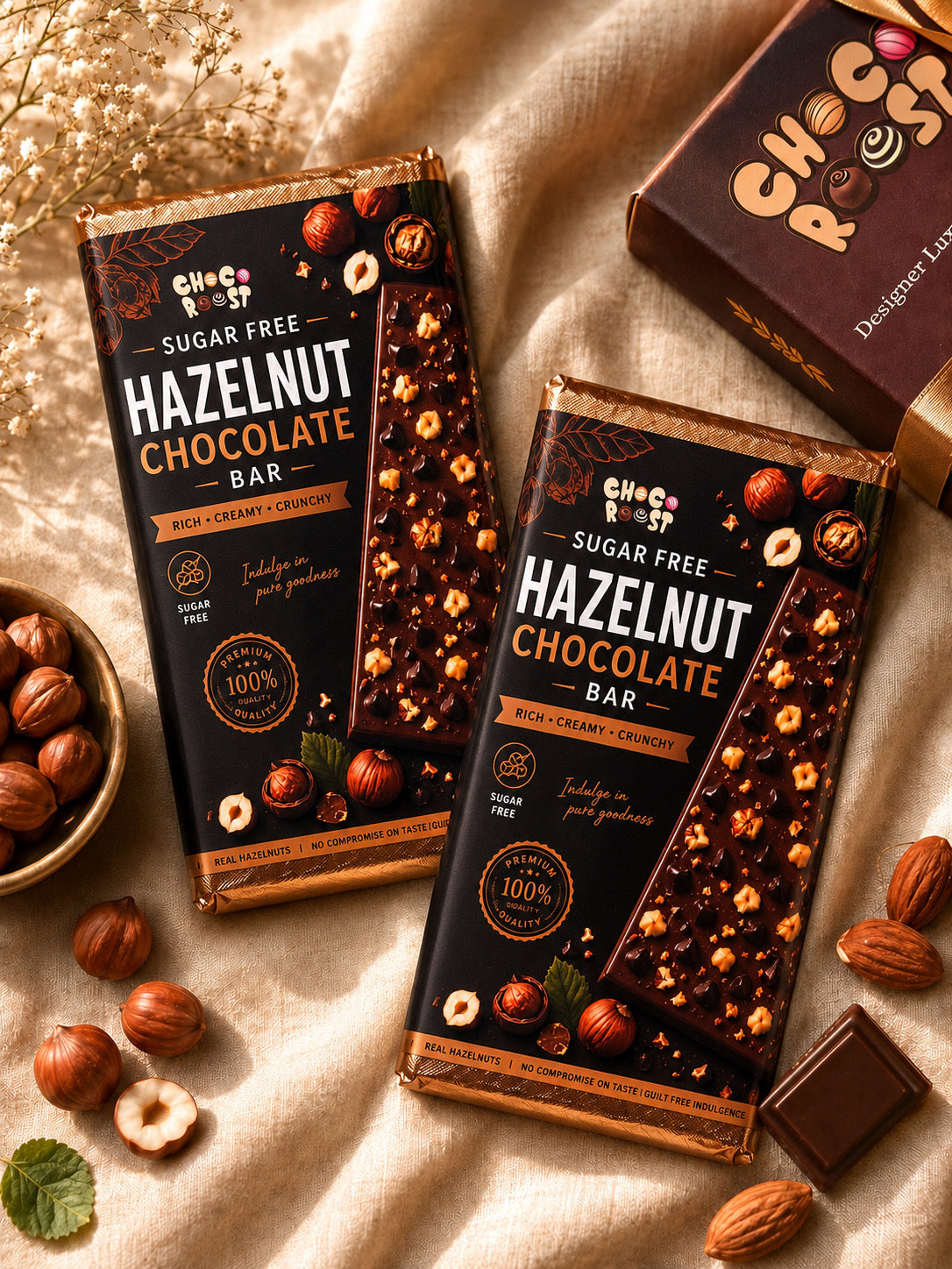 CRUNCHY HAZELNUT CHOCOLATE BAR