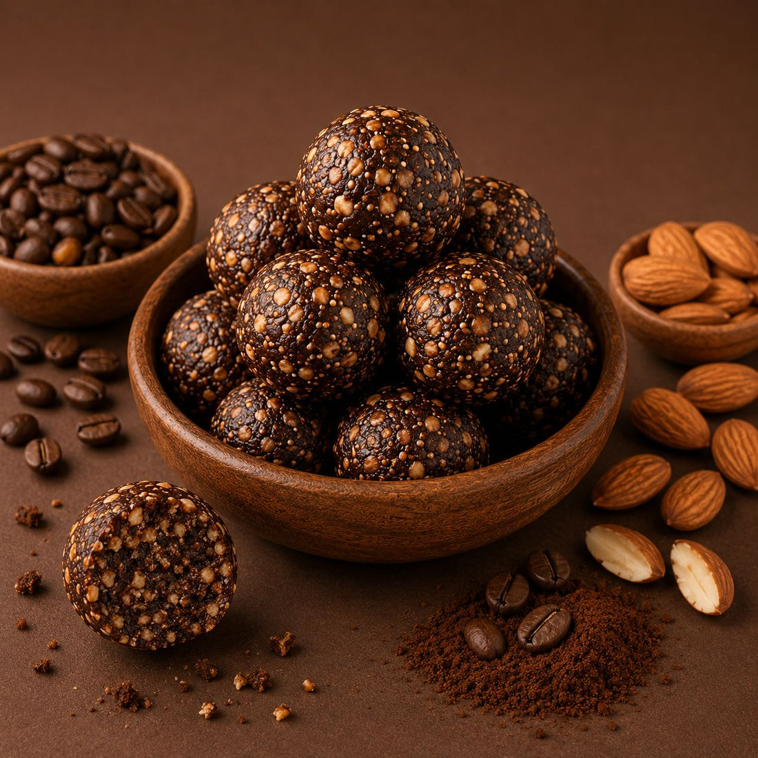 COFFEE ALMOND VEGAN PROTEIN CHOCO BALLS